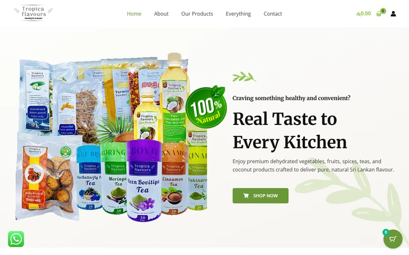 Tropica Flavours Website Preview